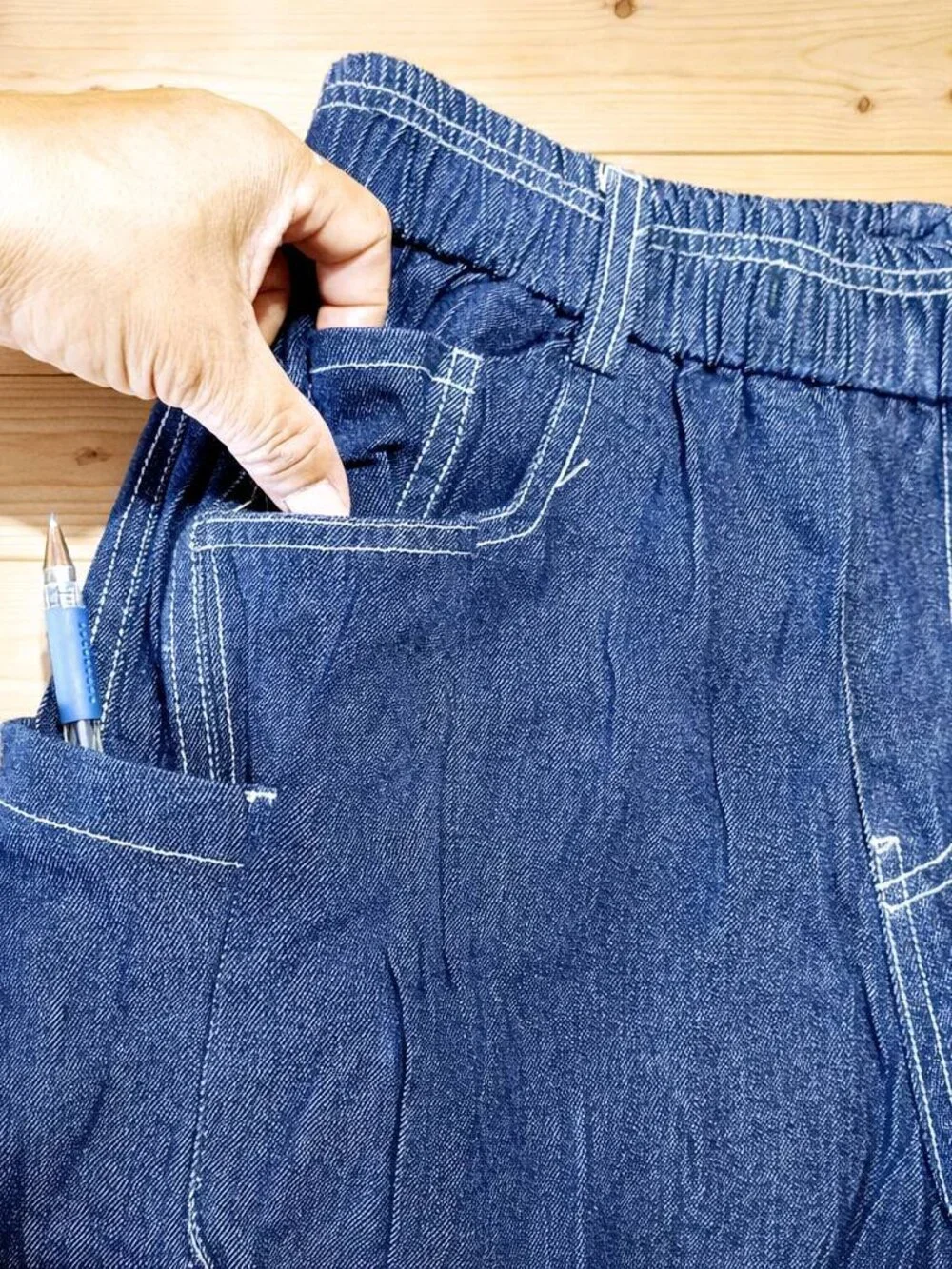 Denim Carpenter Shorts Blue Workwear Utility Short